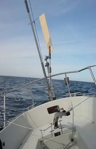 S 440 model self steering windvane seamlessly integrated into the yacht's stern