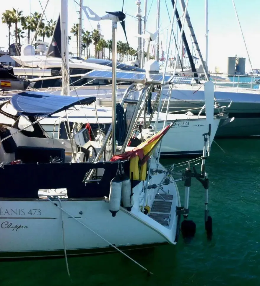 Separate rudder system engaged during a downwind ocean passage
