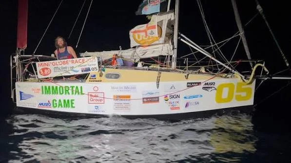Dan Turner's Hydrovane-equipped Class Globe 5.80 during the McIntyre Mini Globe Race