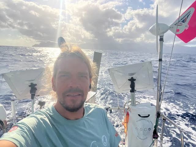 Windpilot installation aboard a Class Globe 5.80 during the McIntyre Mini Globe Race