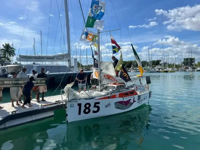 Jakub Ziemkiewicz's Windpilot-equipped Class Globe 5.80 during the McIntyre Mini Globe Race