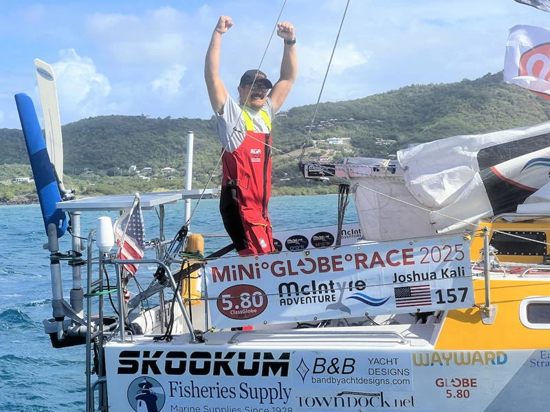Josh Kali a bordo de Skookum confiando exclusivamente en su veleta South Atlantic S 301