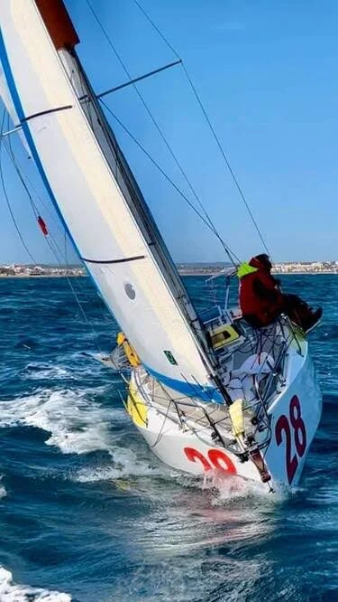 Renaud Stitelmann's Hydrovane-equipped Class Globe 5.80 during the McIntyre Mini Globe Race